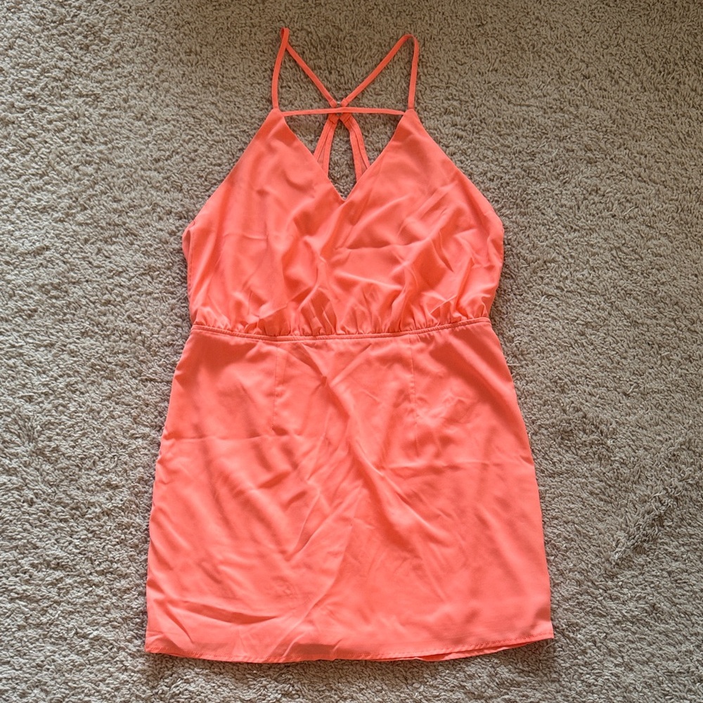 Hot pink mini dress